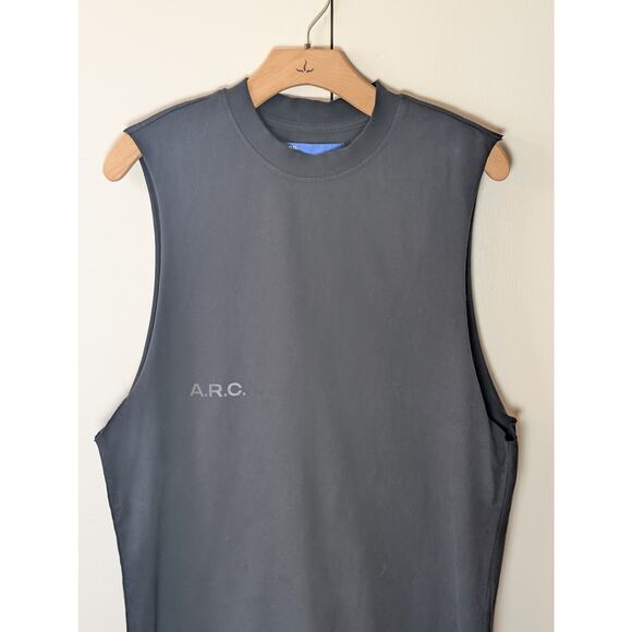 A.R.C Vintage Wash Comfort Cut Off Black Muscle T-Shirt - Picture 9 of 12
